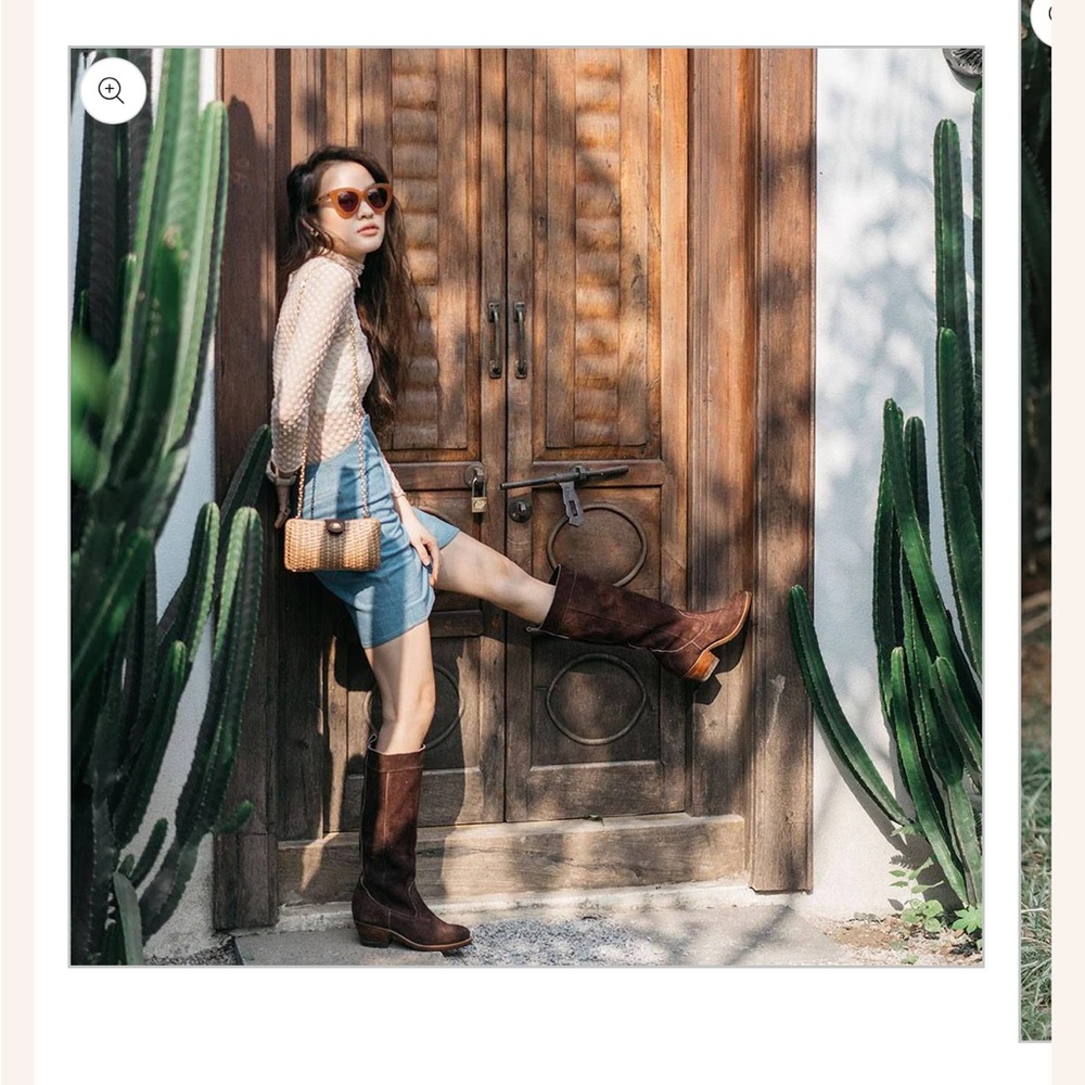 Atitlan Leather Brown Slouchy Suede Boots Size 10 NWOT